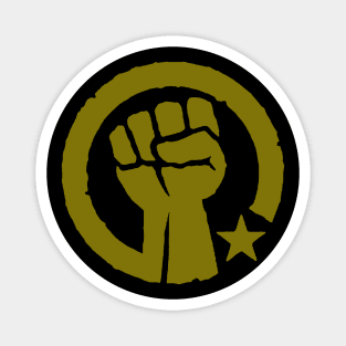 Olive Raised fist Magnet